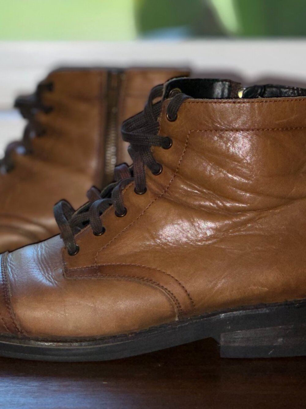 Thursday Boot Company Men's Brown Leather Cap-Toe Boots Size 11